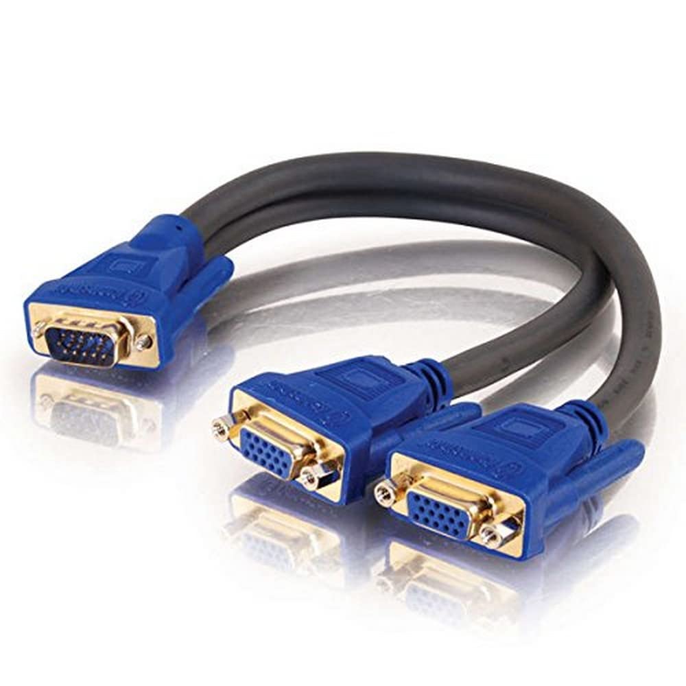 Legrand   C2G Hd 15 Male To Female Sxga Monitor Cable, Black Y Monitor Cables, 1 Foot Vga Y Cable, 1 Count, C2G 29610
