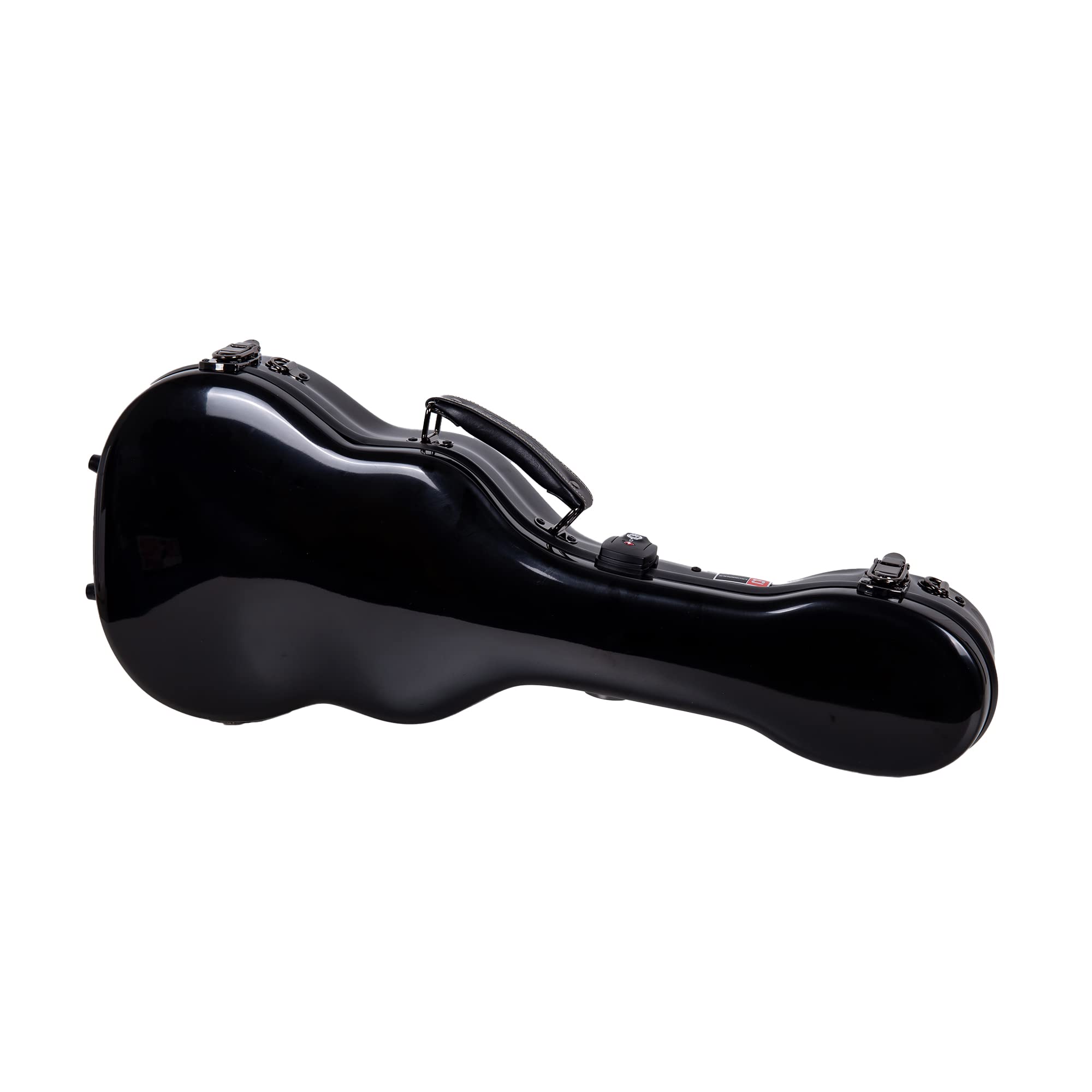 Crossrock Hardshell Fiberglass Concert Ukulele Case, Thick Padded, 4 Latches, Glossy Finish In Black