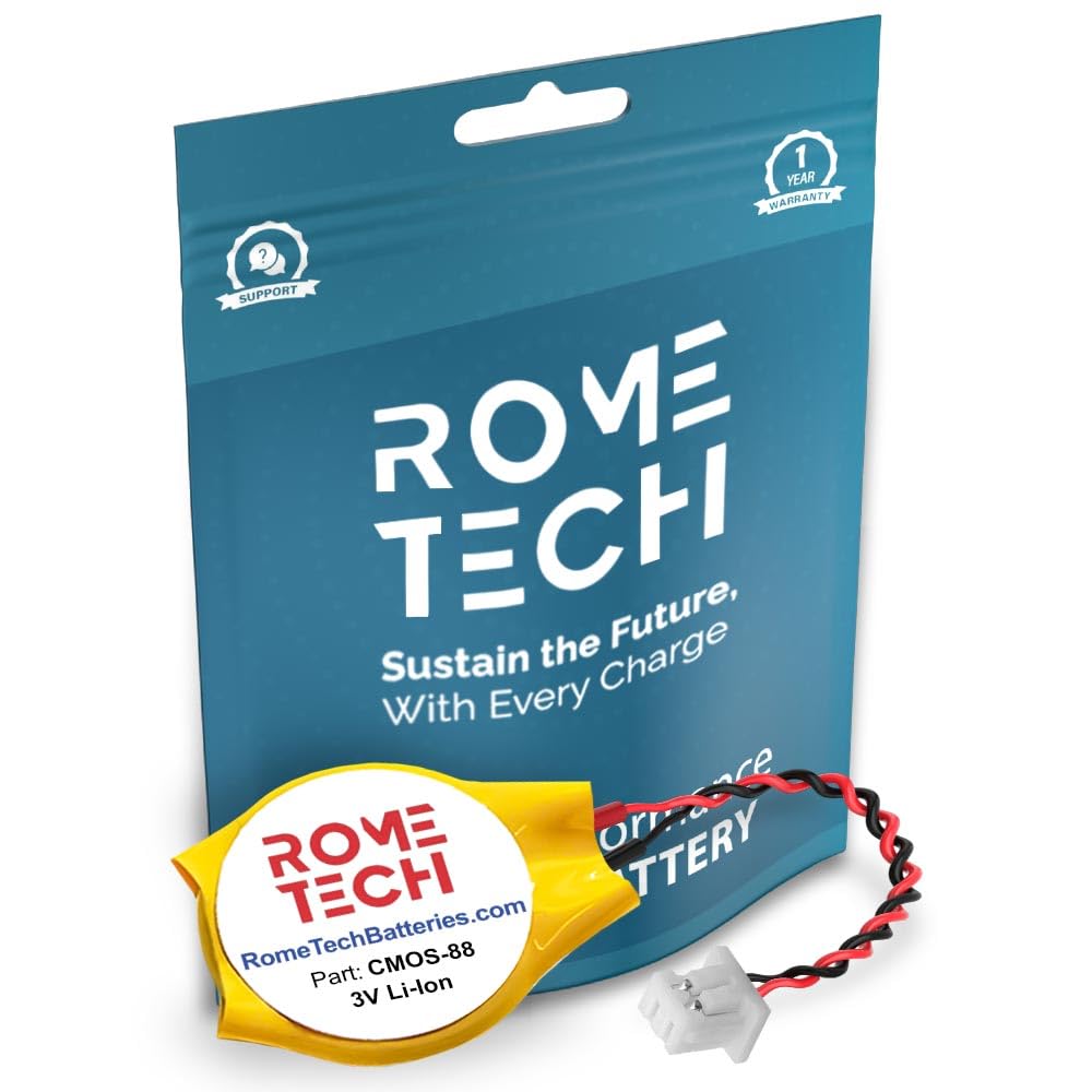 Rome Tech Cr2016 Cmos Bios Battery For Lenovo Thinkpad X1 Yoga 1St Gen (Type 20Fq, 20Fr) / Lenovo Thinkpad X1 Yoga 2Nd Gen (Type 20Jd, 20Je)   Laptop Backup 3V Rtc Cr 2016 Battery With 2 Wire Cable
