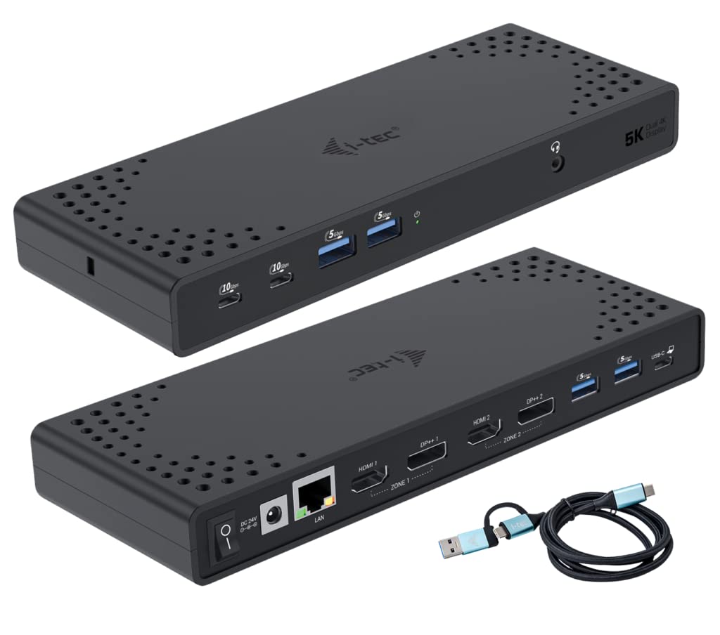 I-TEC USB-A/C TB Dual Dock Dual Display Dock PD 100 W