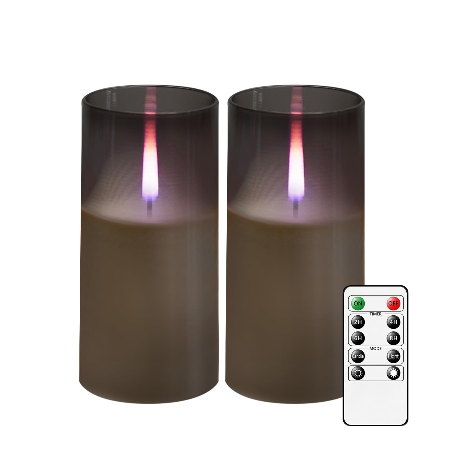 Kakoya Flameless Candles Upgraded Realistic Flickering Flame Led Candles,Battery Operated Candles With Remote Timers,Acrylic Ele