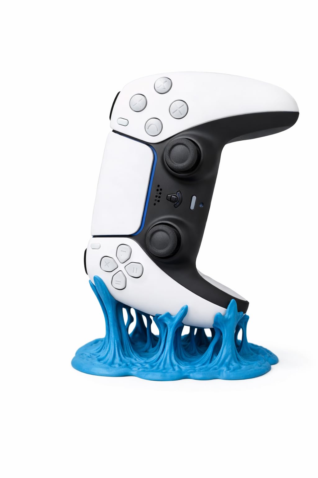 NoldPrints Controller Stand Compatible with PS5 - Bubble Gum Design Gaming Holder, 3D Printed Display Stand (Blue)