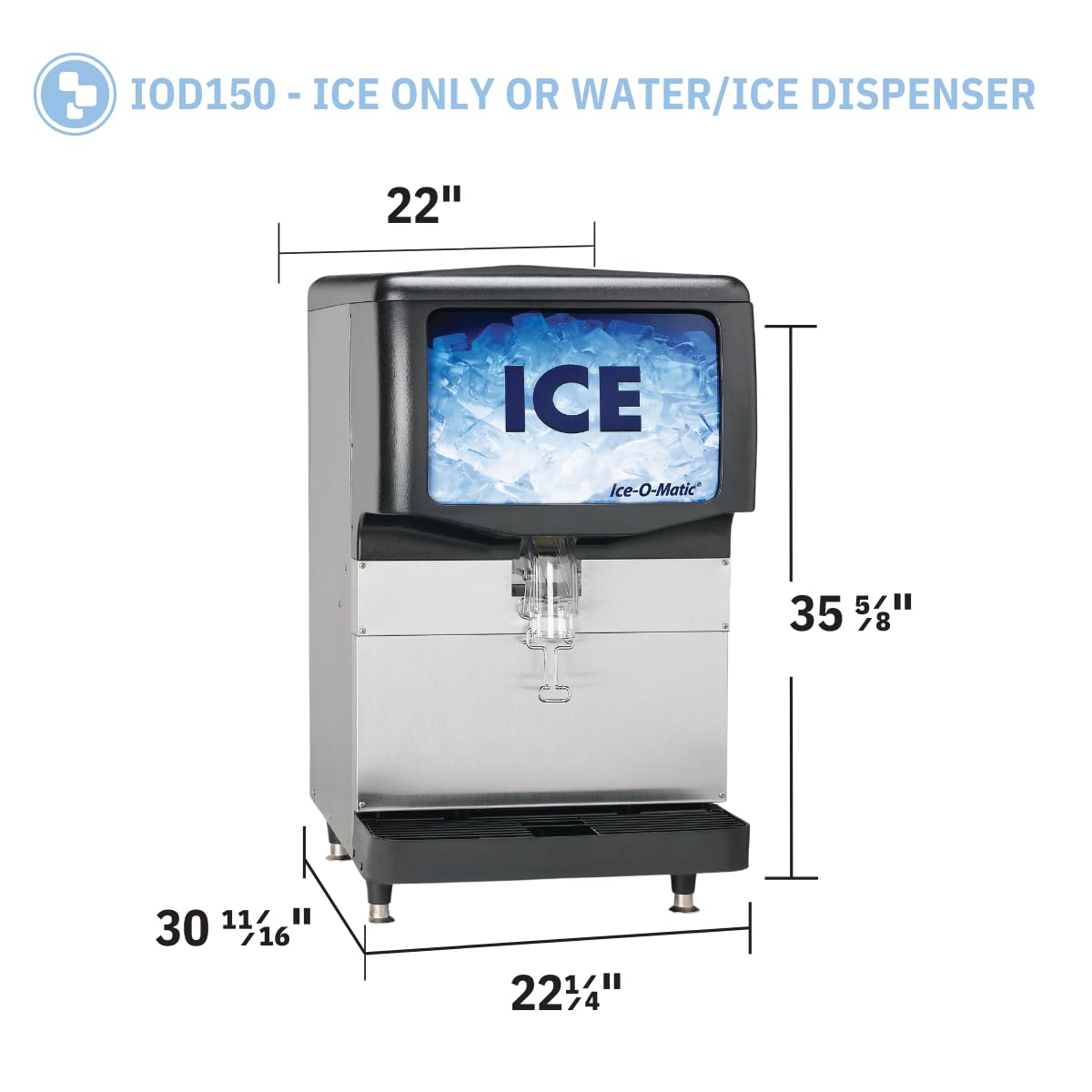 Commercial Ice Dispenser For Modular Ice Makers By Ice-O-Matic - Does Not Produce Ice