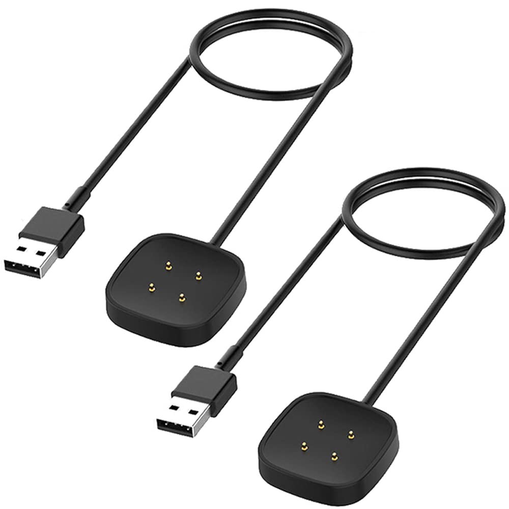 Charger For Fitbit Sense/Sense 2/Versa 3/Versa 4, Replacement Usb Charging Cable Cord For Fitbit Smart Watch [3.3Ft/100Cm] (2)