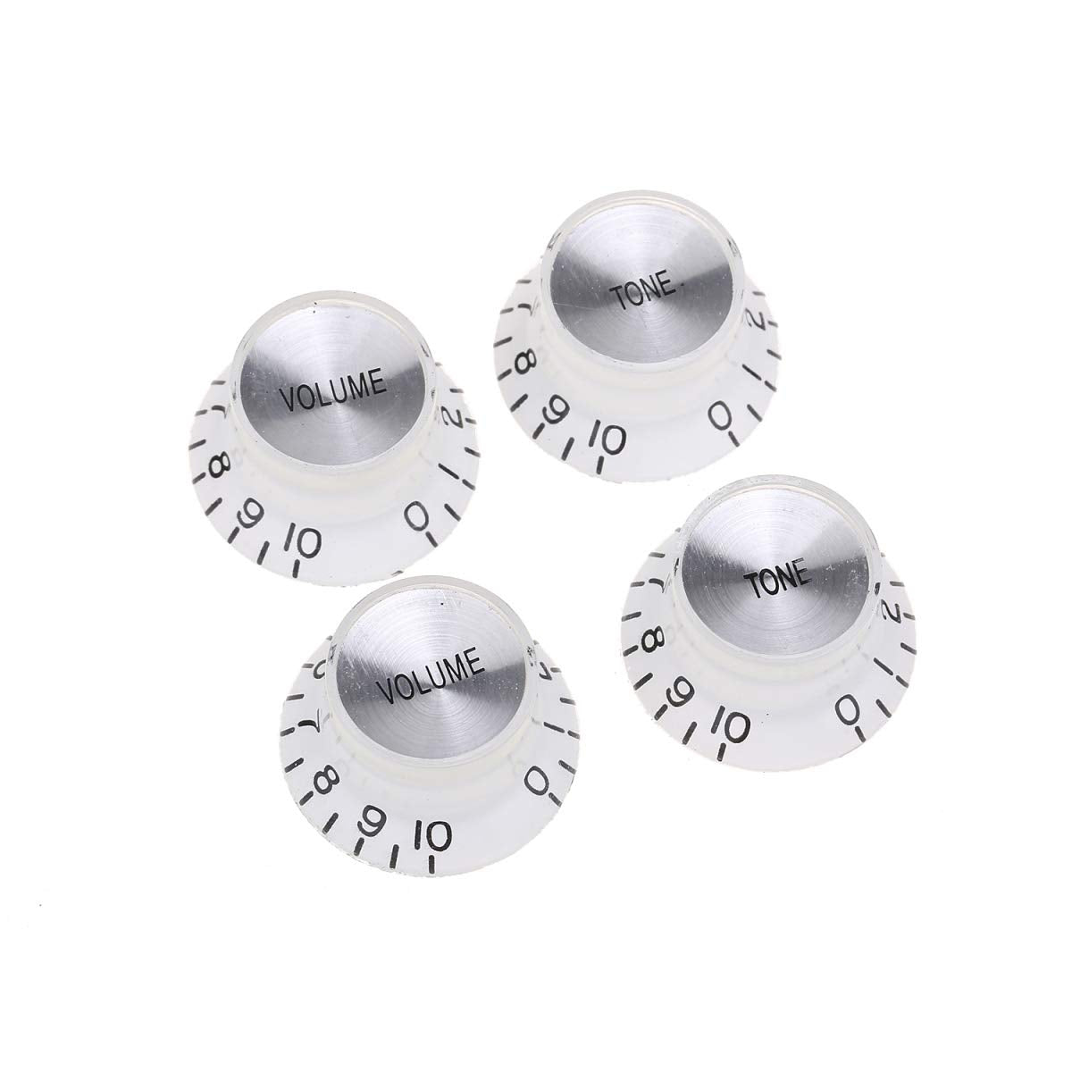 Musiclily Pro Imperial Inch Size Guitar Reflector Knobs Top Hat Bell 2 Volume 2 Tone Knob Set Compatible With Usa Made Les Paul 
