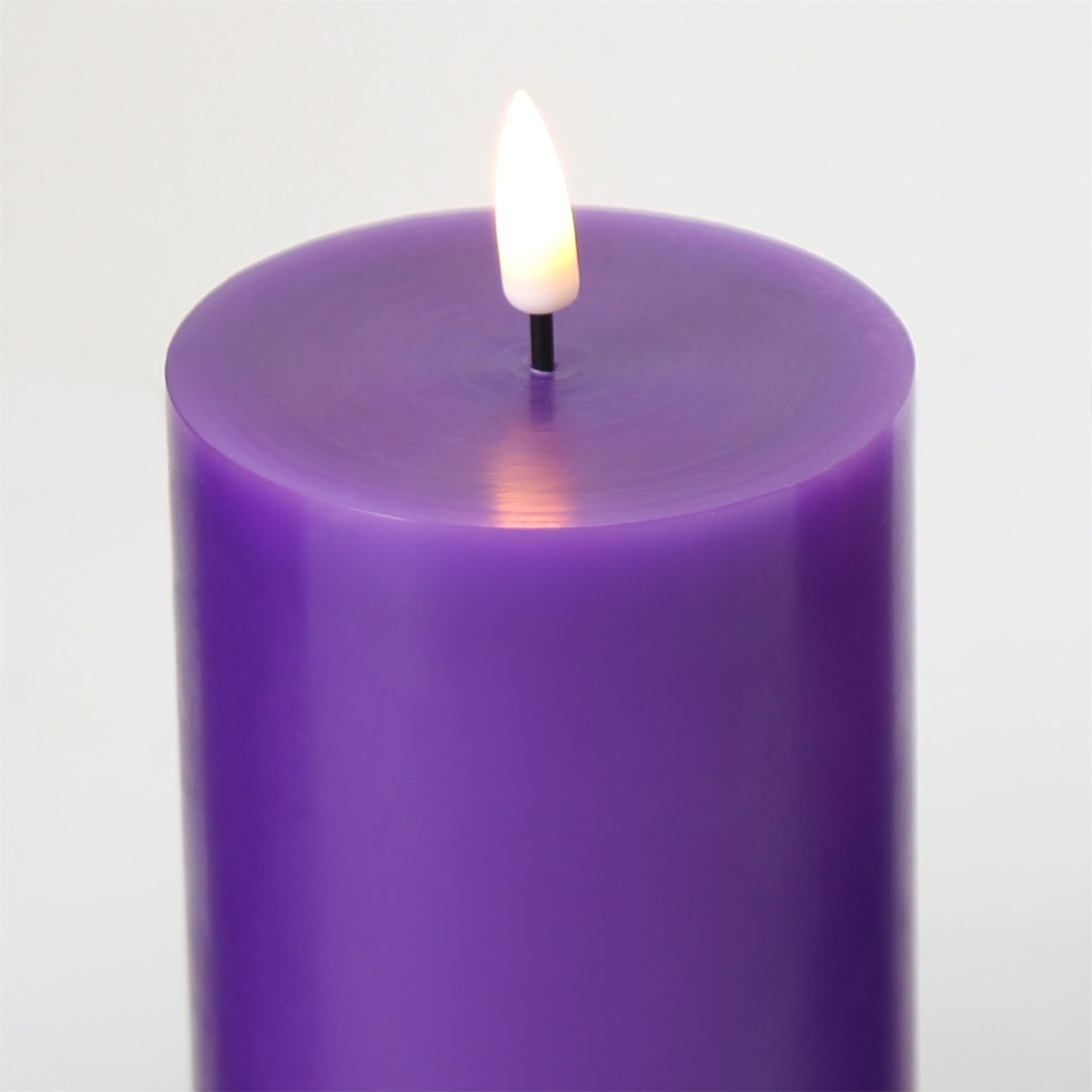 Girimax Purple Flameless Pillar Candles With Remote, Real Wax Flickering Battery Operated Led Candles F 3'' H 4'' 5'' 6''