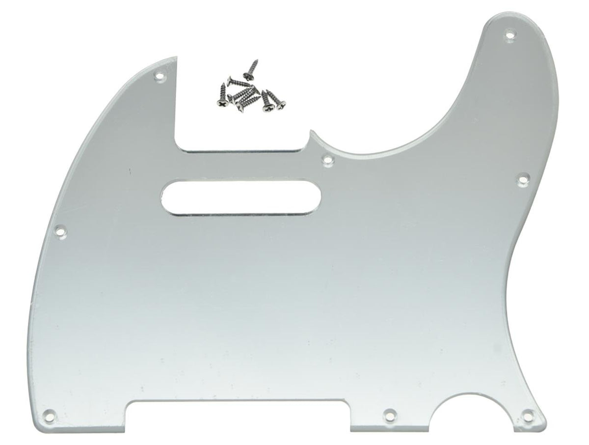 KAISH 8 Hole Tele Style Pickguard TL Guitar Pick Guard Scratch Plate for Tele/Telecaster Silver Mirror