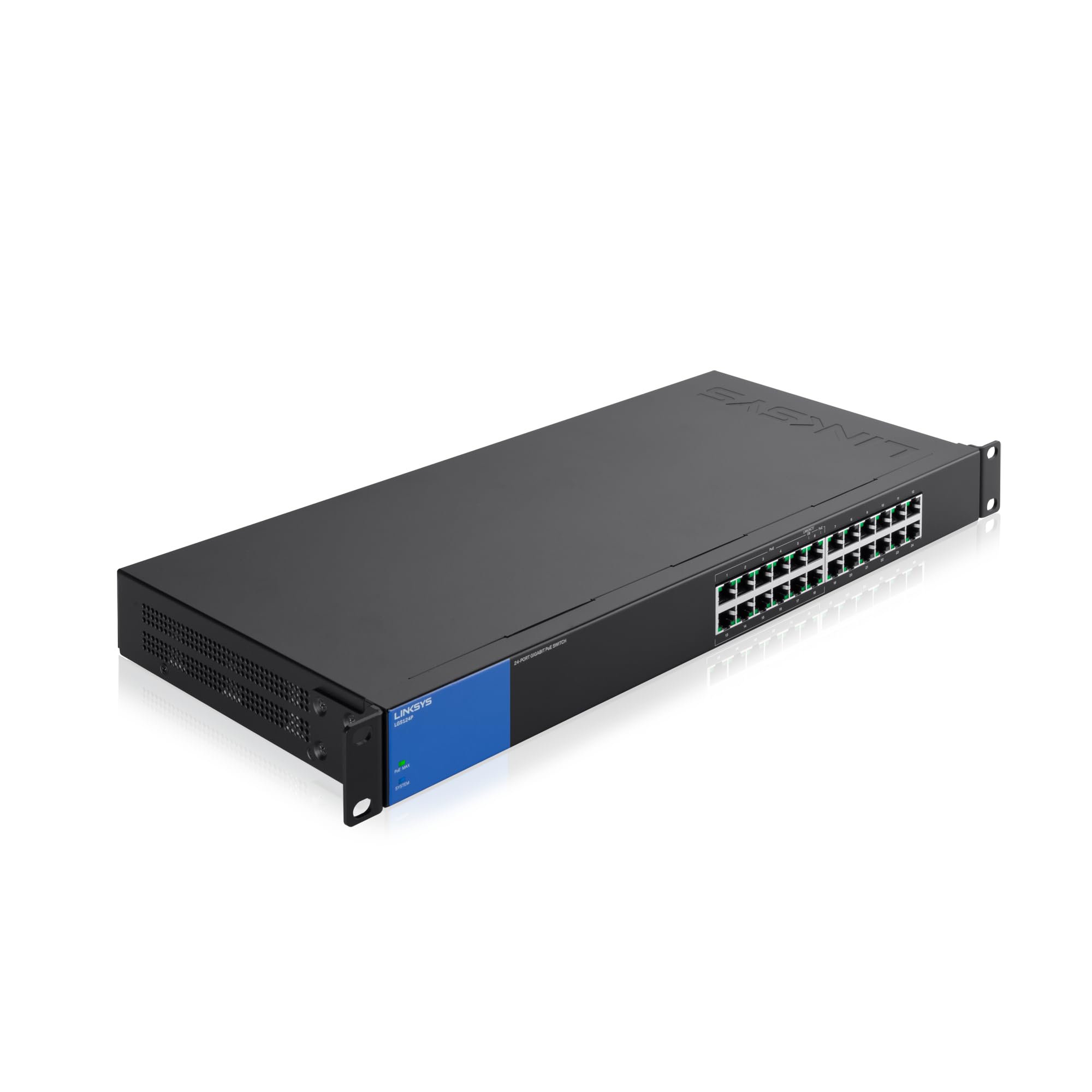 Linksys Lgs124P 24 Port Gigabit Unmanaged Network Poe Switch With 12 Poe+ Ports @ 120W For Business, Office, Ip Surveillance   E