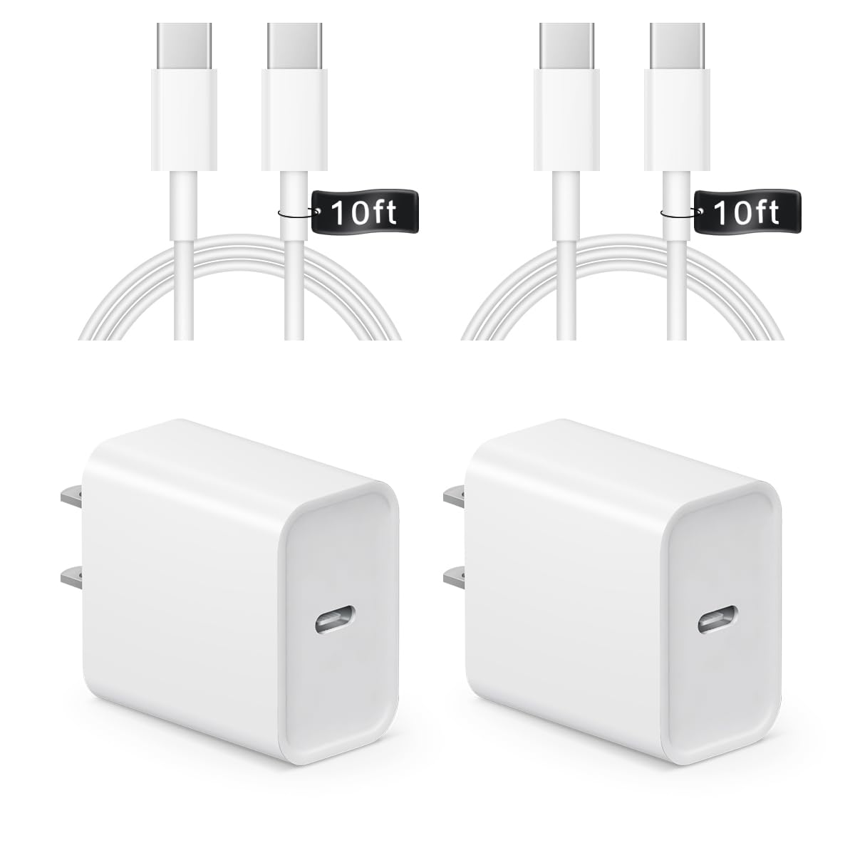 Charger For Iphone 15 Charger Fast Charging 10Ft   2 Pack 20W Usb C Wall Charger Block And Type C To C Cable Compatible With Iph