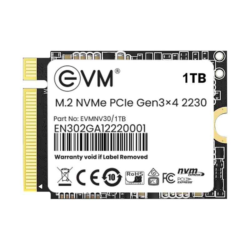 Evm 1Tb M.2 Nvme (2230) Internal Ssd  Pcie Gen 3X4, Up To 3000Mb/S Read, 1900Mb/S Write  Ideal For Pc Boost Storage  5 Years 
