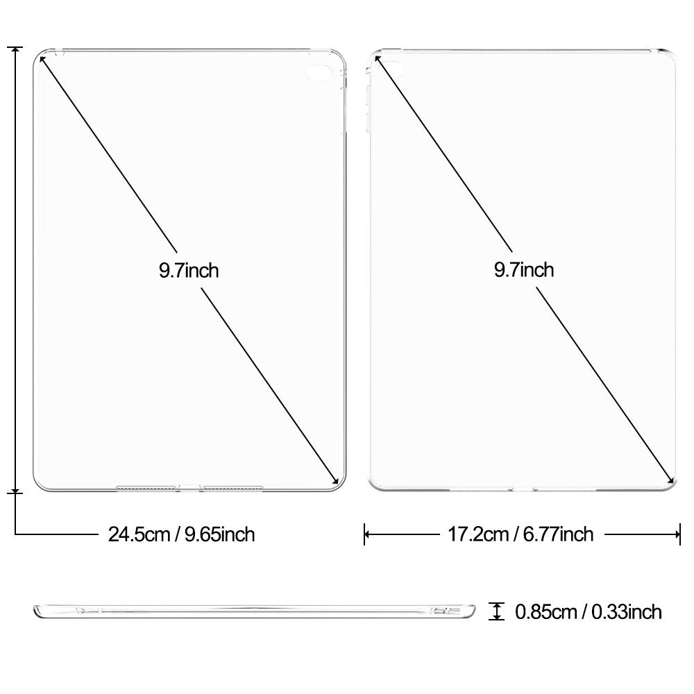Asgens Case For Ipad Air 2 2014 9.7, Transparent Slim Silicone Soft Tpu Tablet Computer Case Shock Absorption For Ipad Model A
