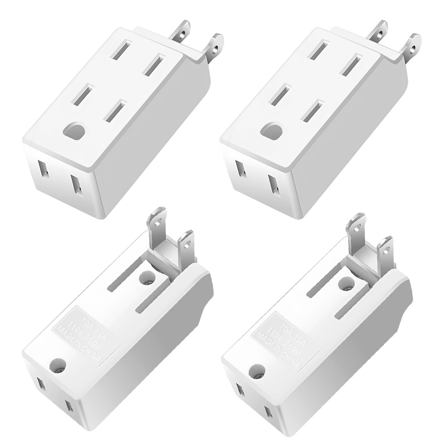 Multi Plug Outlet Extender,Ac Flat Plug Adapter Outlet,Mini Indoor Wall Tap Plug, Electrical Wall Outlet Splitter,Fold Able Wall
