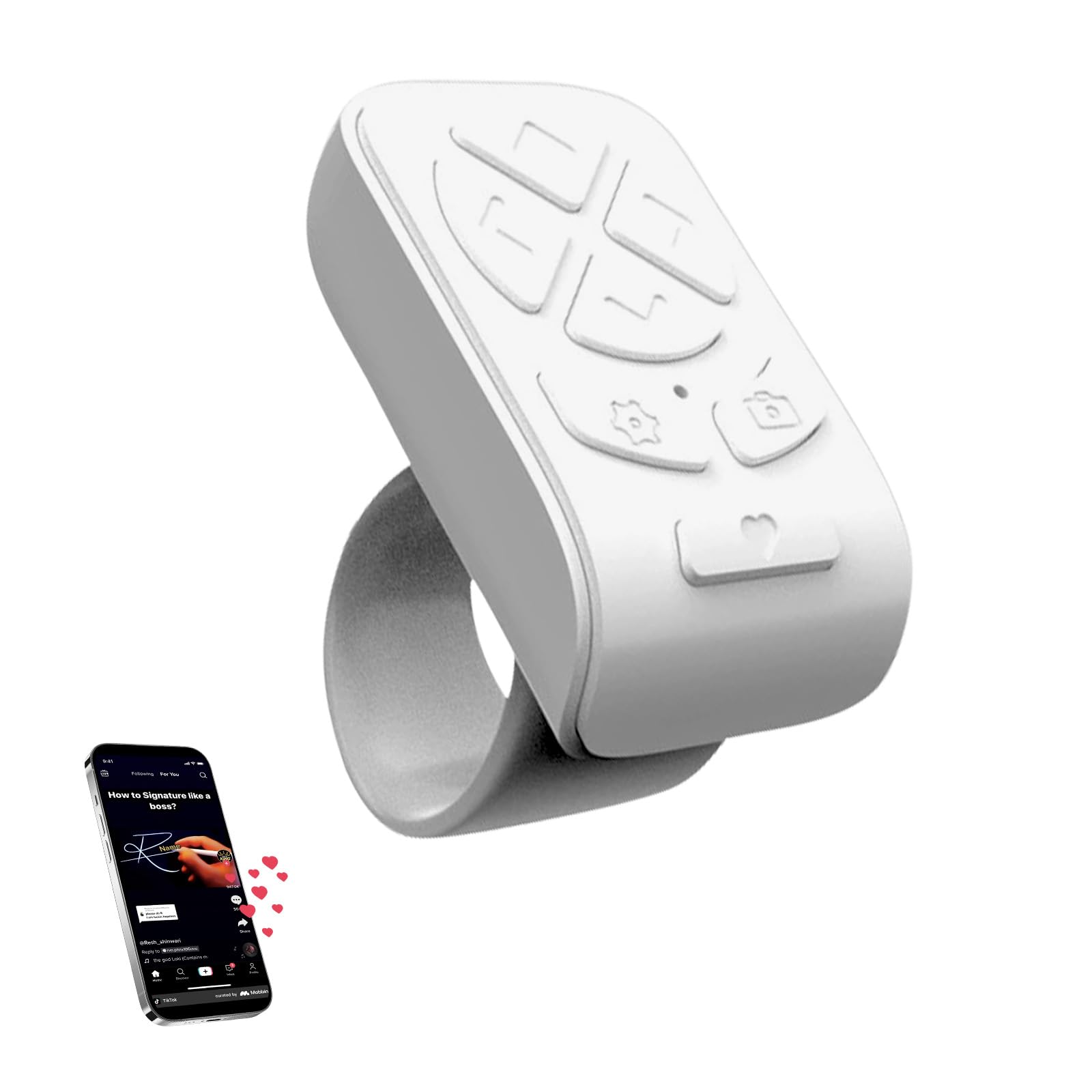 BLESO - Bluetooth Scrolling Ring Remote for TikTok,Kindle,ins Short Video& More - Page Turner & Phone Scroller for iPhone, iPad,