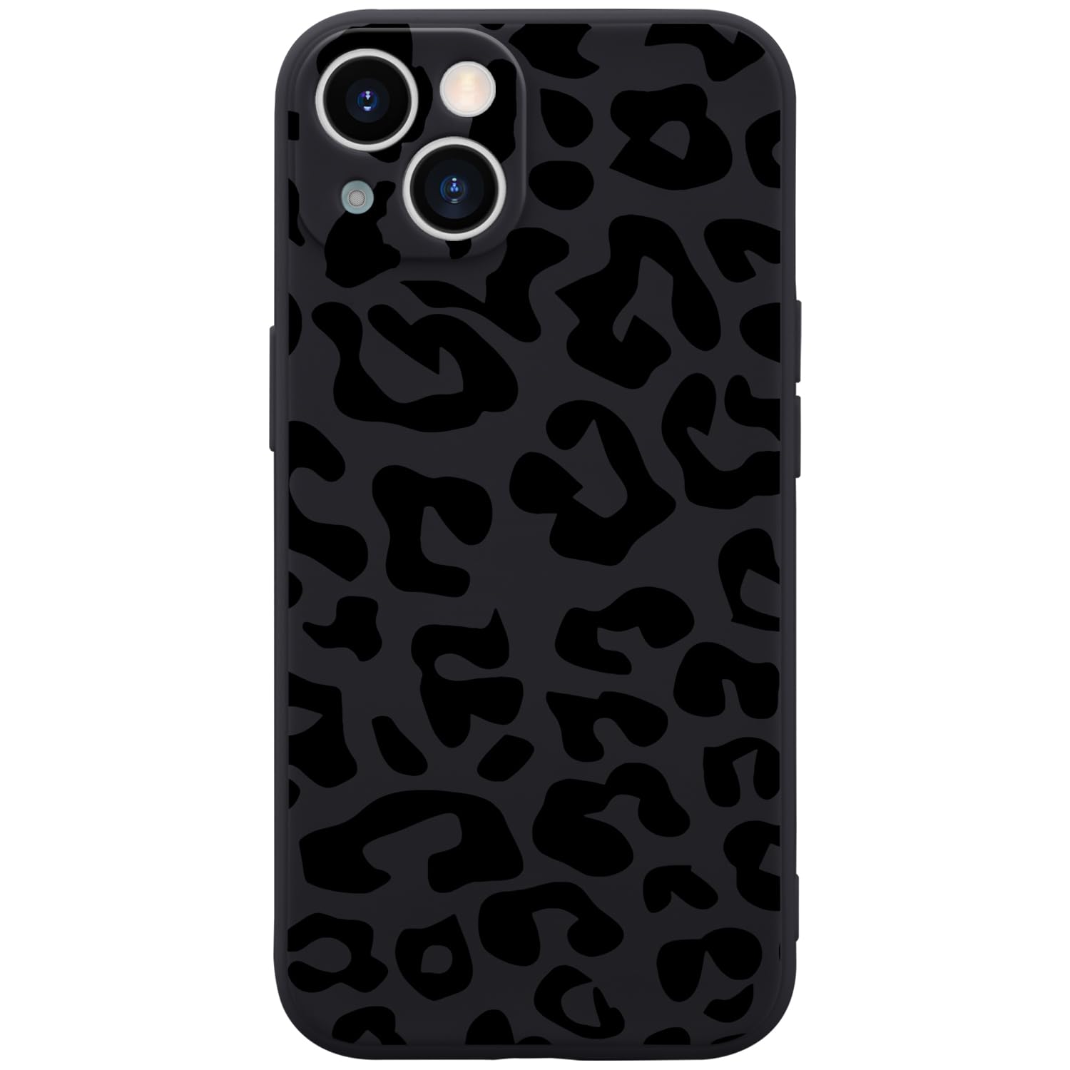 Wihytec Black Leopard Phone Case for iPhone 16 Black Leopard Cheetah Animal Skin Print Case Cover Liquid Silicone Soft Gel Rubbe