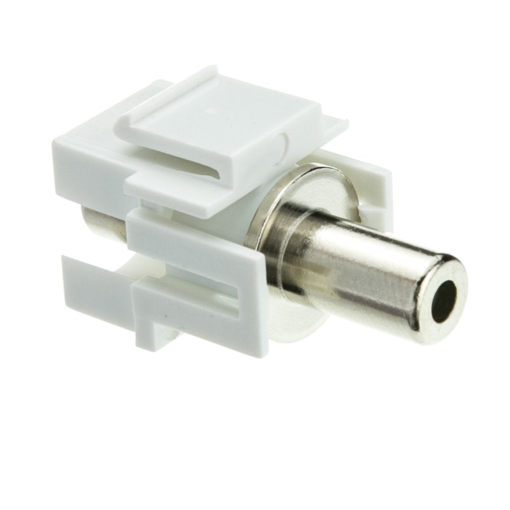 Keystone Insert, White, Recessed 3.5Mm Stereo Female Coupler