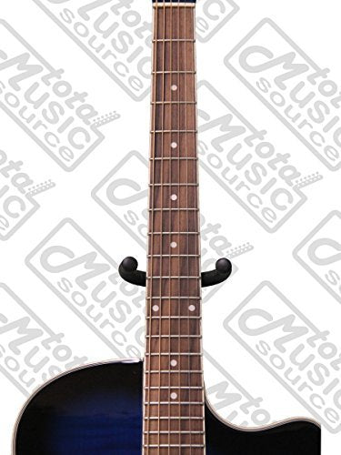 Oscar Schmidt Auditorium Florentine A/E Guitar with Onboard Tuner, Trans Blue, Model OACEFTBL