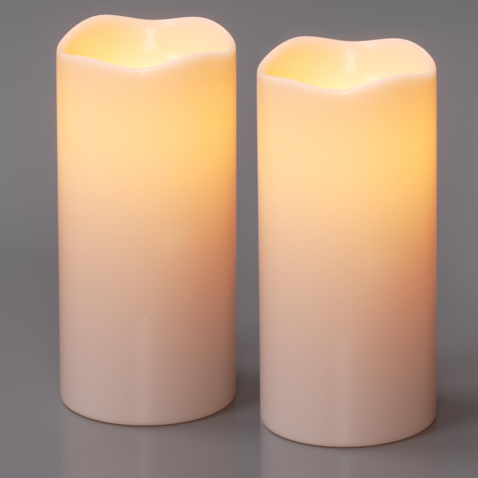 Eldnacele Solar Flameless Flickering Candles Outdoor Waterproof, Solar Powered Dusk To Dawn Plastic Led Pillar Candles Garden Ca