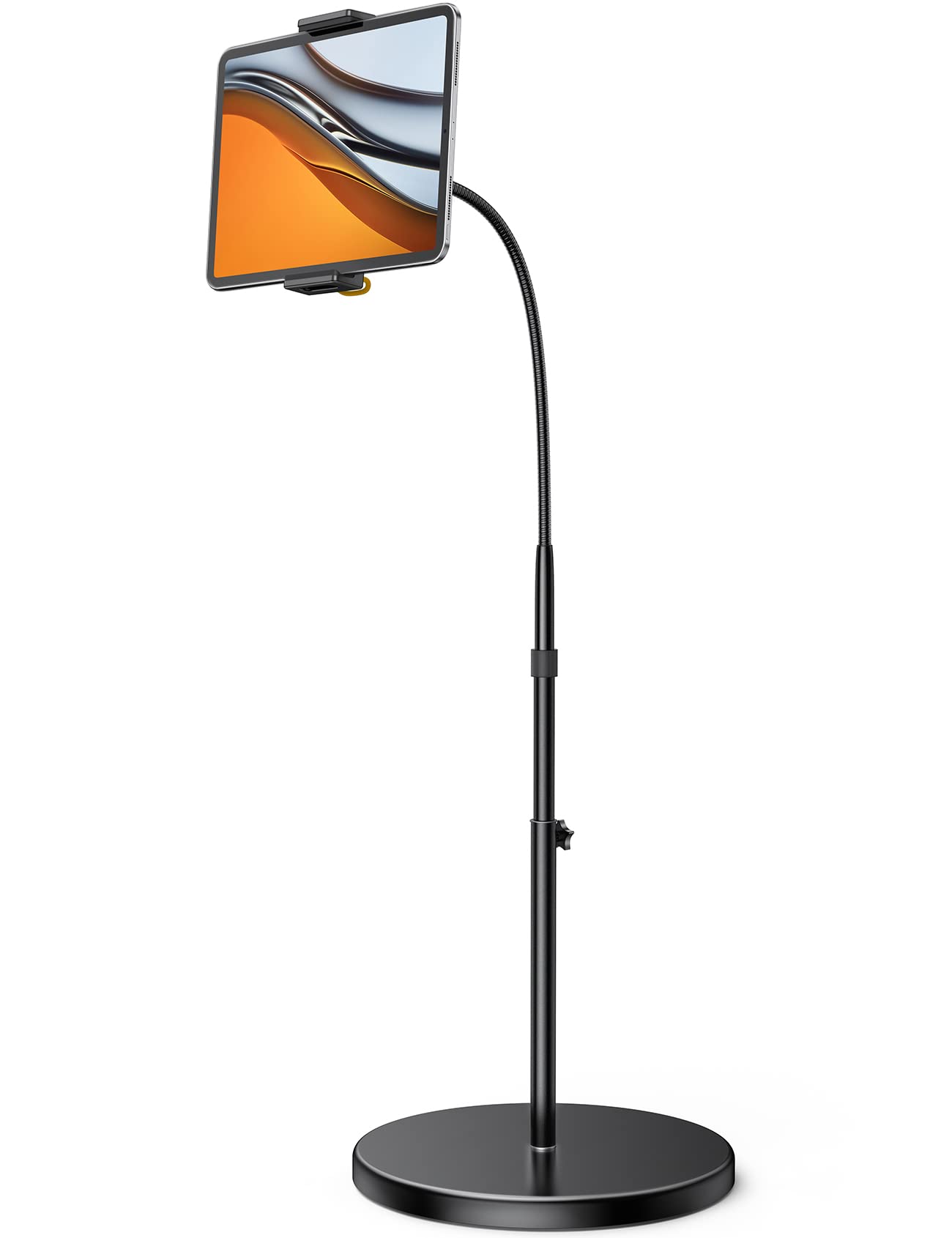 Lamicall Tablet Floor Stand   Gooseneck Swivel Holder Mount With Adjustable Height & 10.6Lb Stable Base, Compatible Ipad Mini Ai