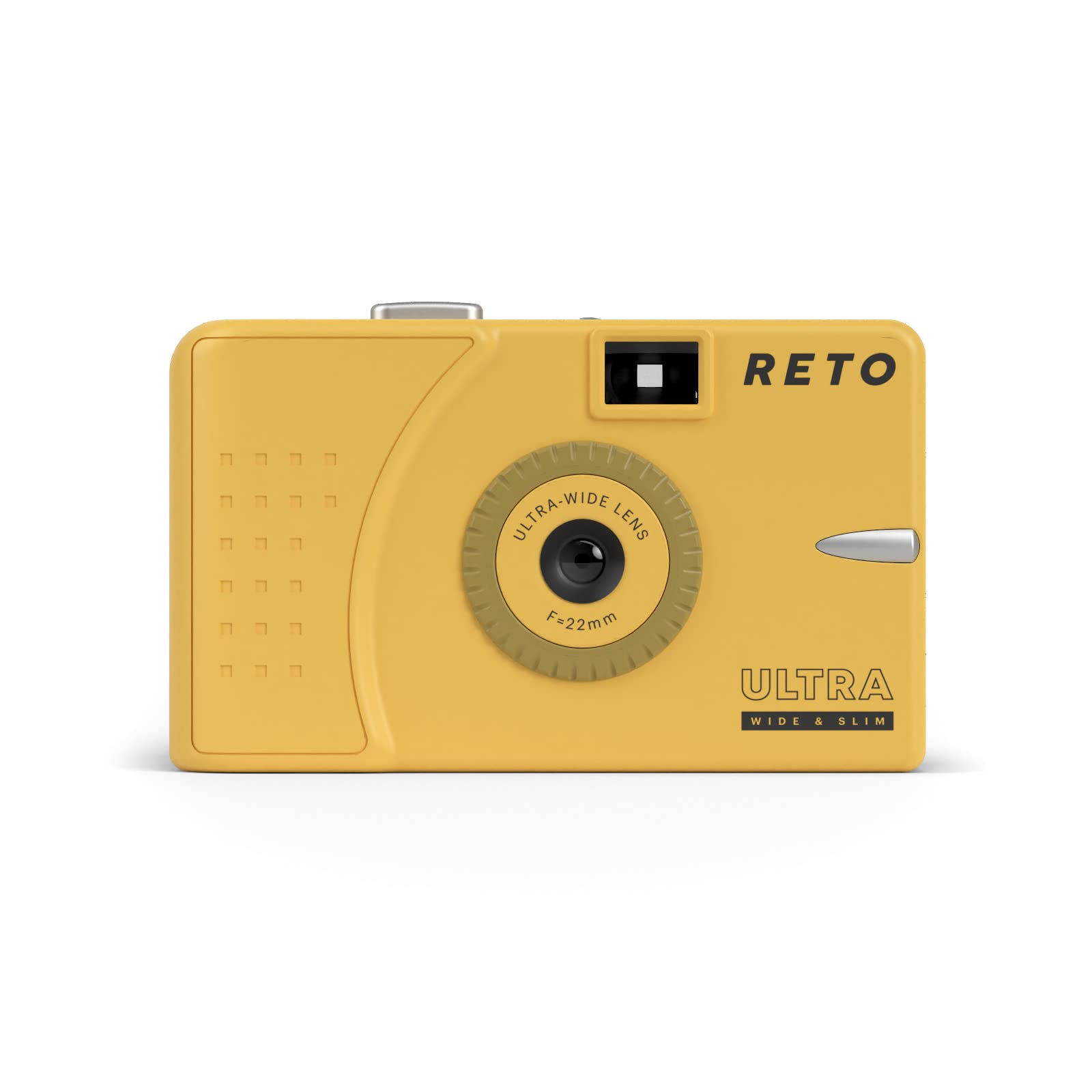 Reto Ultra Wide And Slim 35Mm Reusable Daylight Film Camera   22Mm Wide Lens, Focus Free, Light Weight, Easy To Use (Muddy Yello