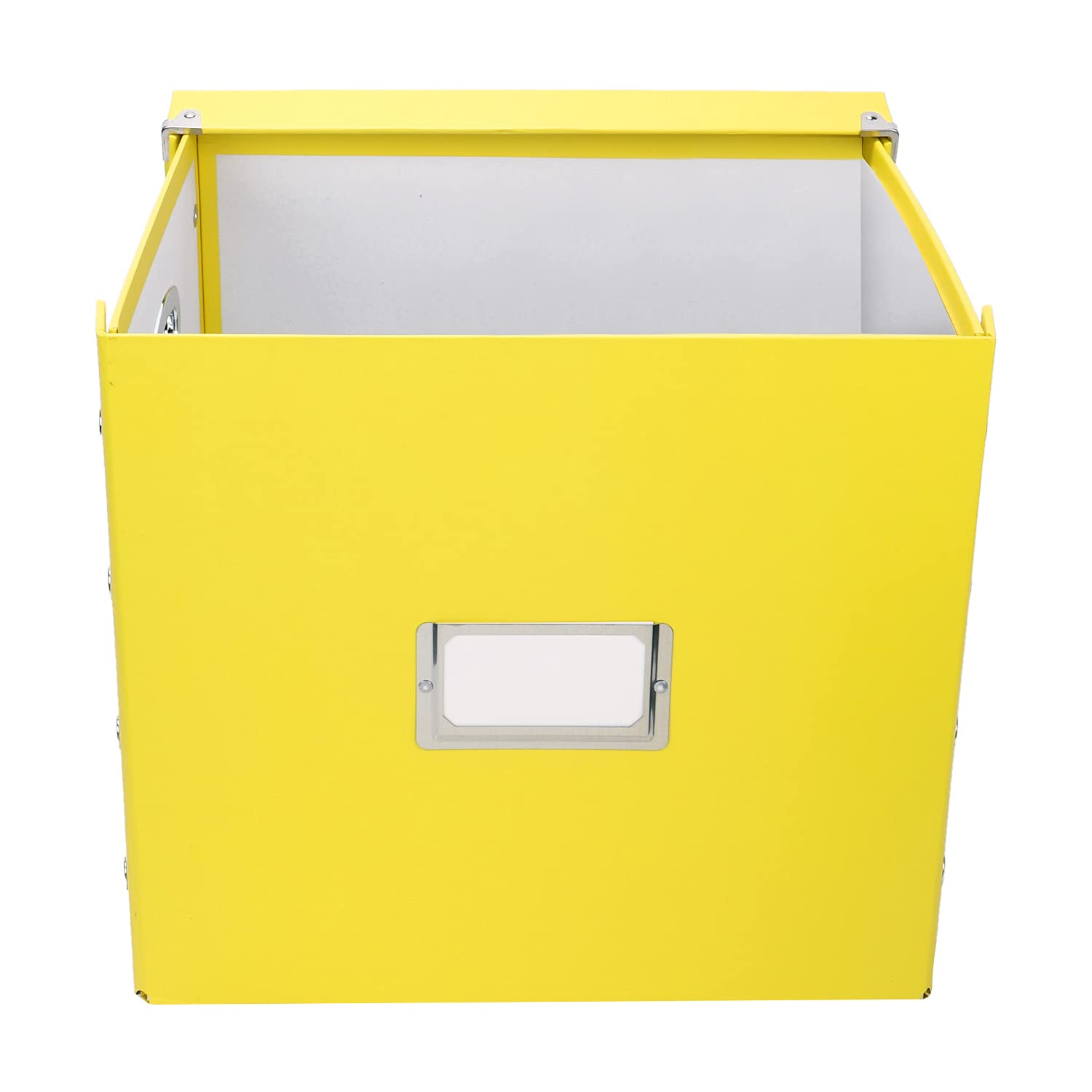 Snap N Store Vinyl Record Storage Box   12''   1 Pack  Crate Holds Up To 75 Vinyl Albums   Yellow