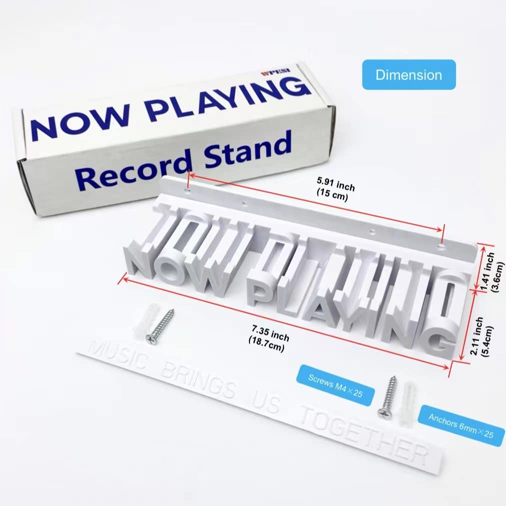 Wpesi Now Playing Vinyl Record Stand Wall Mount,Vinyl Record Wall Mount Display Vinyl Wall Mount Albums Hanging Vinyl Record Wal