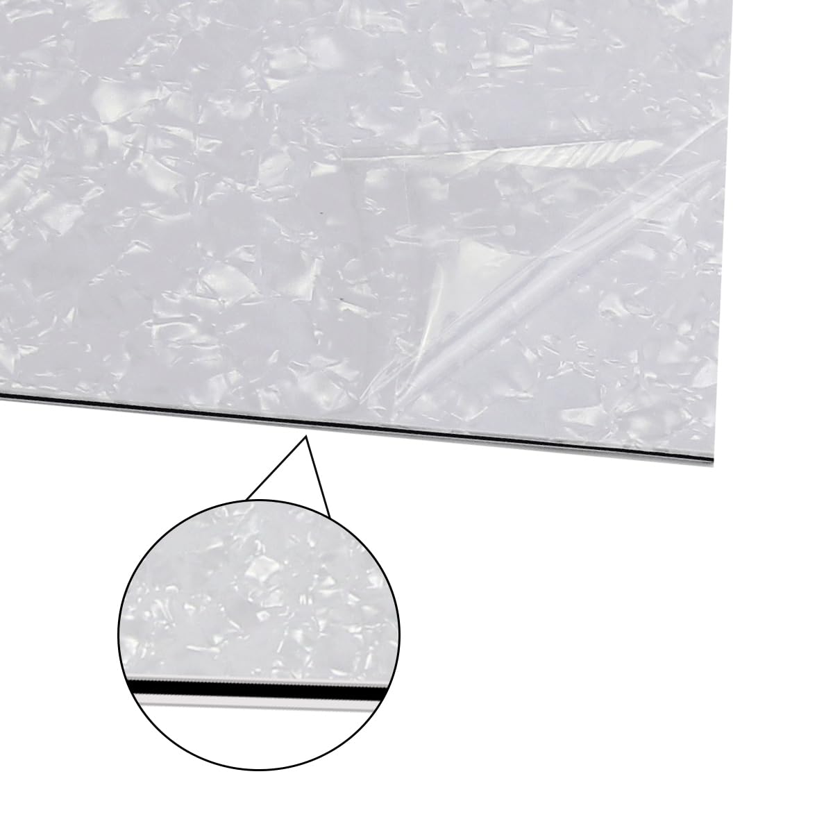 Fleor 11.4 X 17 Inch Blank Guitar Bass Pickguard Sheet Diy Guitar Pickguard Backplate Scratch Plate Material,4Ply White Pearl