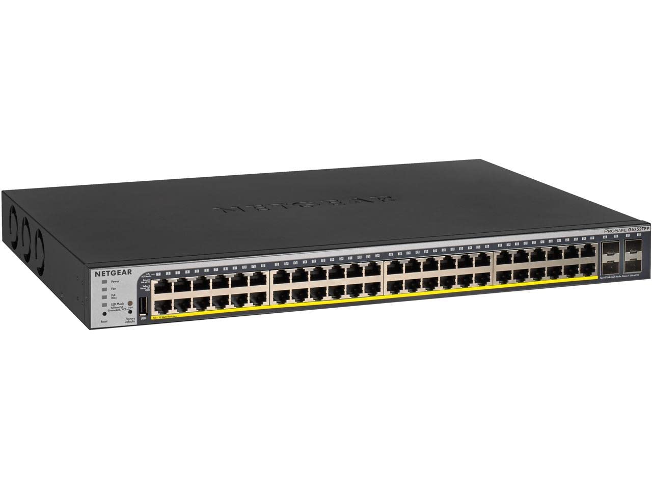 NETGEAR 52-Port PoE Gigabit Ethernet Smart Switch (GS752TPP) - Managed, Optional Insight Cloud Management, 48 x PoE+ @ 760W, 4 x