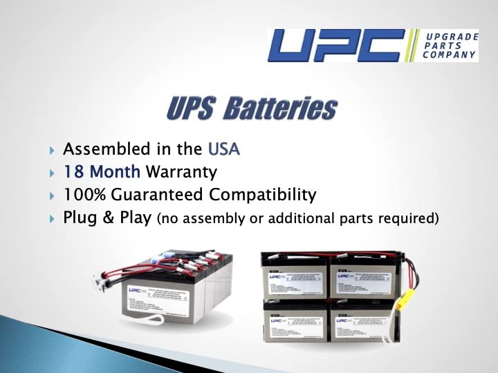 Upc Upgrade Parts Company Apcrbc155 Upc Replacement Battery For Apc Rbc155 Smart Ups: Srt1000Rmxla, Srt1000Rmxli, Srt1500Rmxla,