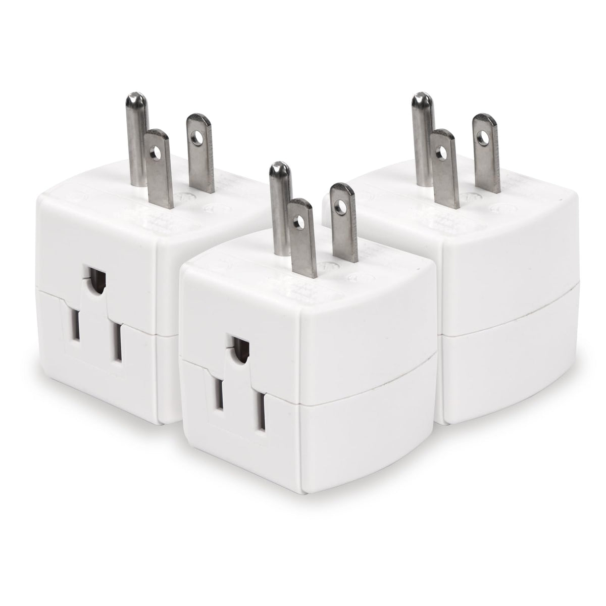 Extrastar 3 Outlet Wall Adapter Cube Tap, 3 Prong Multiple Plug Outlet, 90 Degree Power Adapter, Outlet Extender, 3 Way Plug Ada
