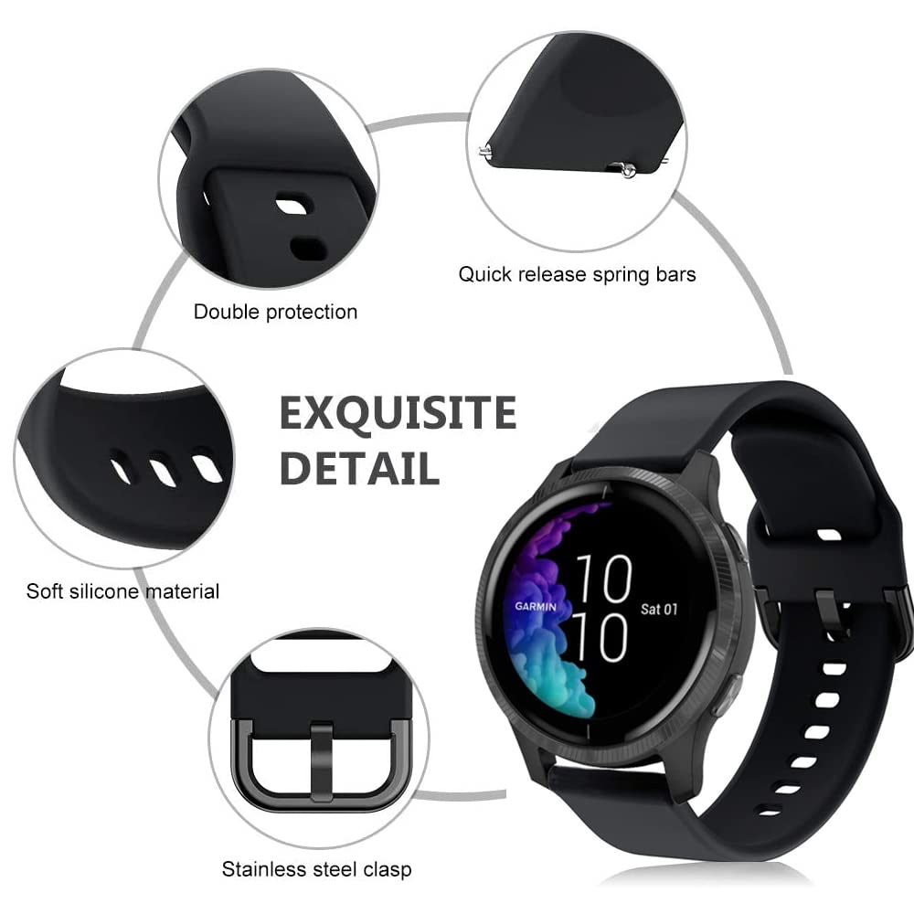 Vicrior Bands Compatible With Garmin Venu/Vivoactive 3 Smart Watch, Quick Release Soft Silicone Fadeless Pattern Printed Floral