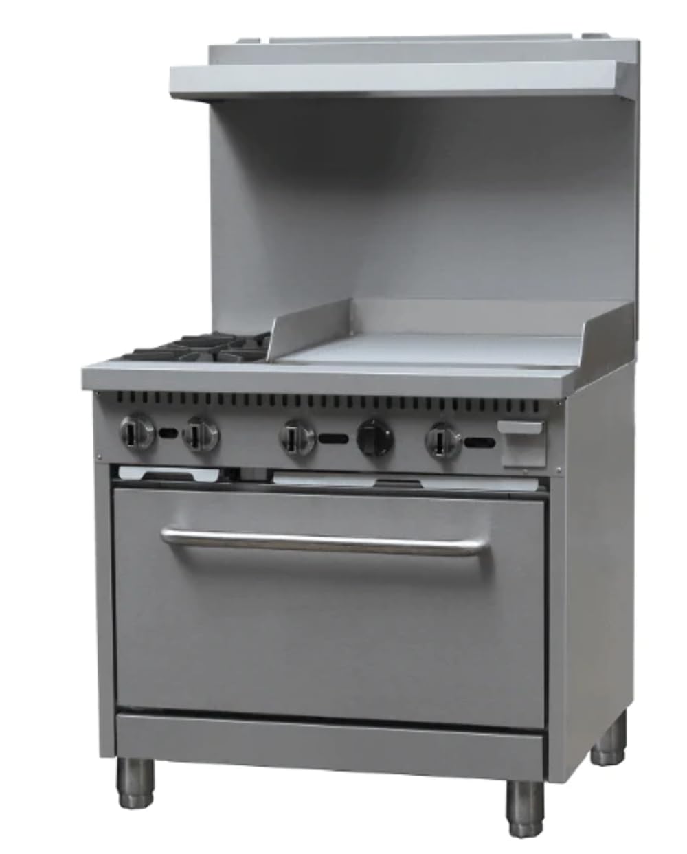 Adcraft BDGR-3624G/NG Black Diamond 36 Range with Griddle, 130,000 BTU, Natural Gas