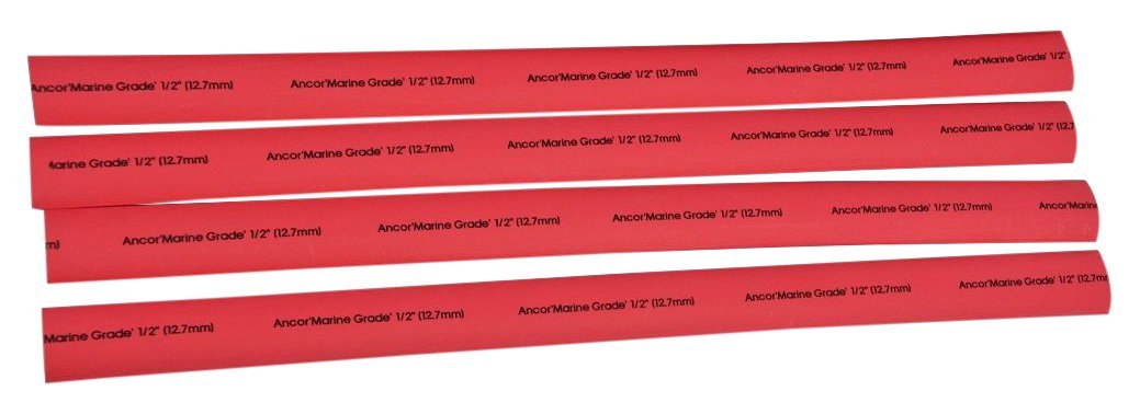 Ancor 306606 Marine Grade Electrical Adhesive Lined Heat Shrink Tubing (3/4-Inch Diameter, 6-Inches Long, Red, 4-Pack)