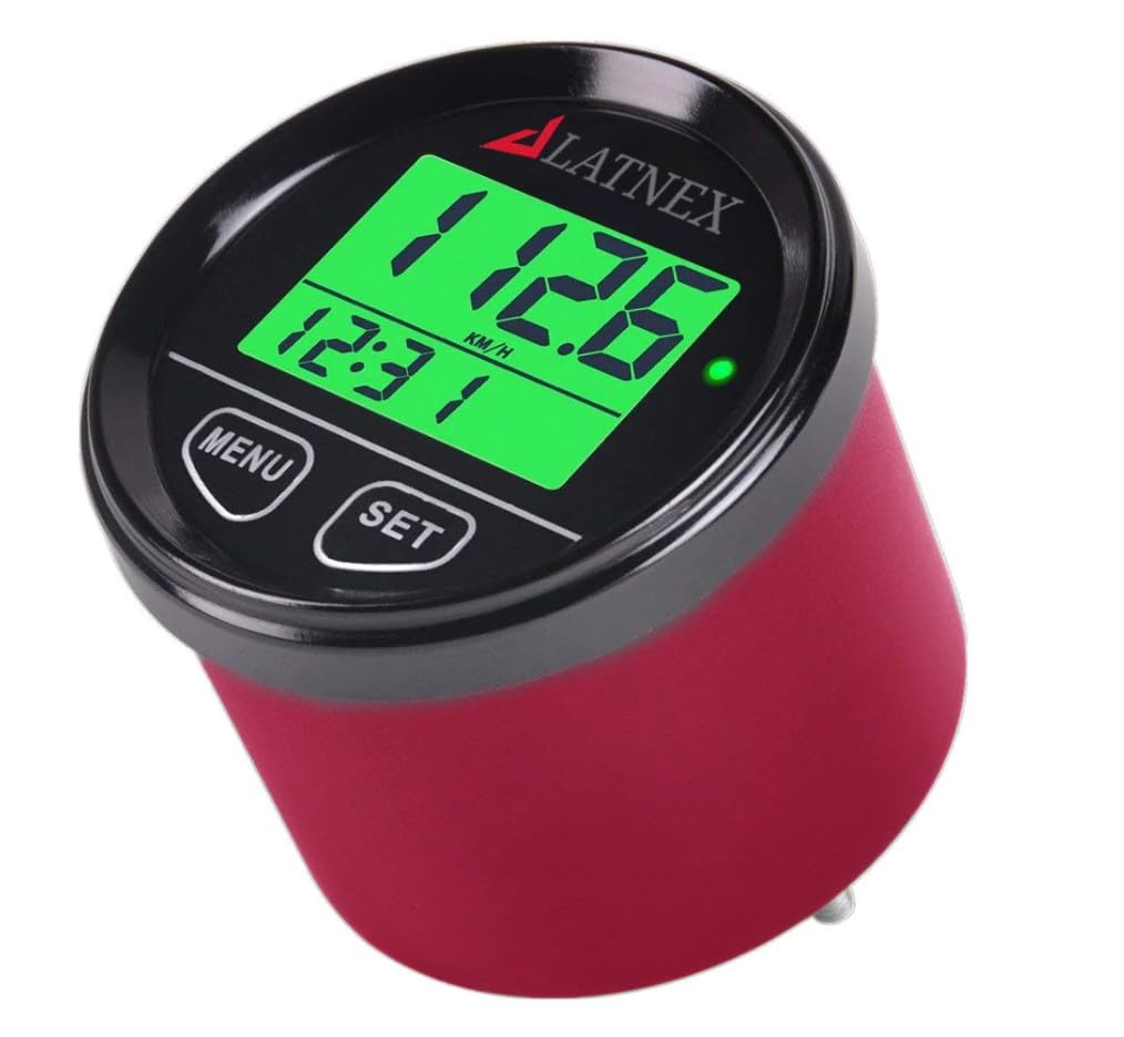 LATNEX SP-GPS95 Universal Digital GPS Speedometer Waterproof. Displays Speed(MPH/KMH), Distance Traveled and Time - Suitable for