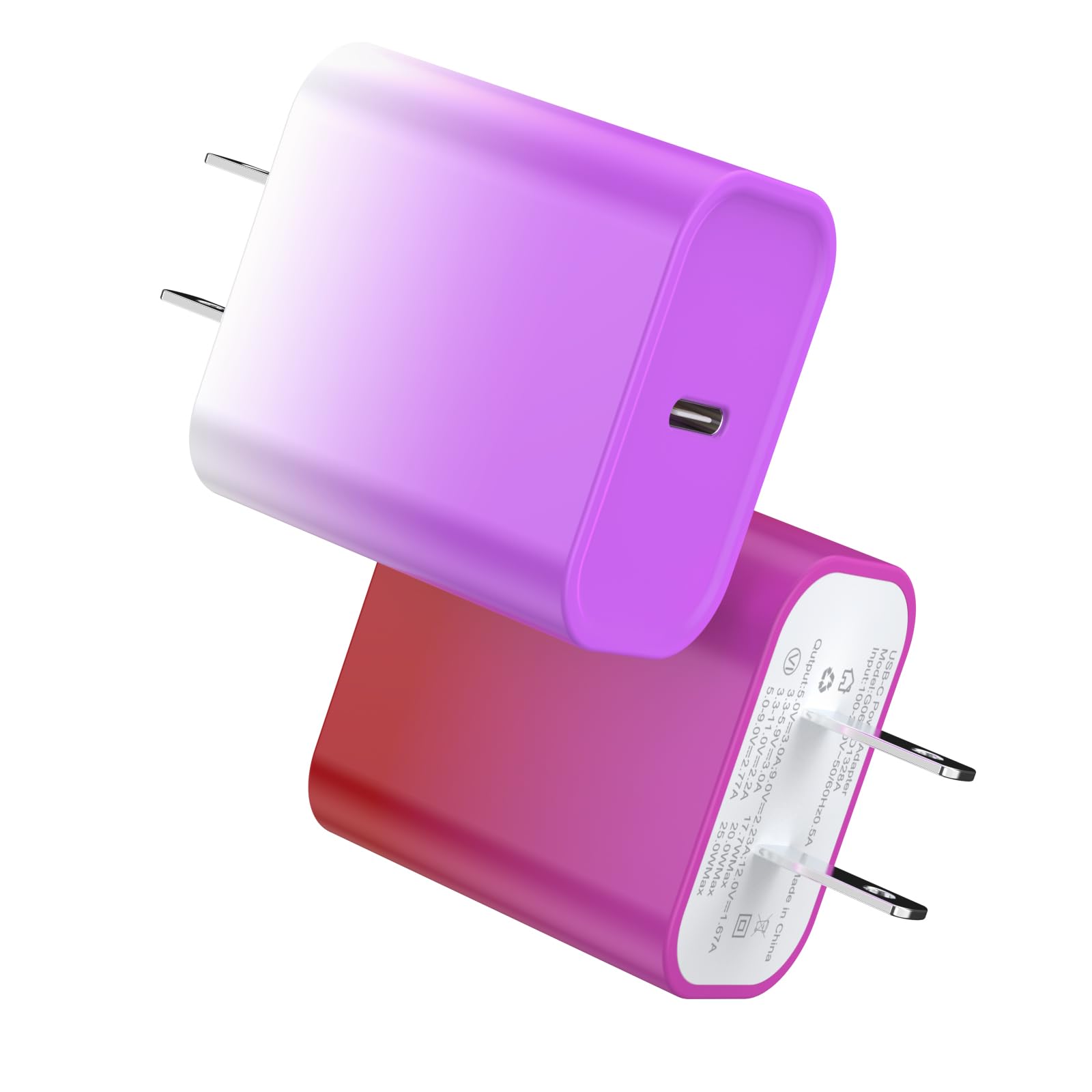 Usb C Charger, Igenjun 2 Pack Fast Charger With Foldable Plug, 20W Cube Charger For Iphone 16/16 Plus/16 Pro/16 Pro Max/15, Gala