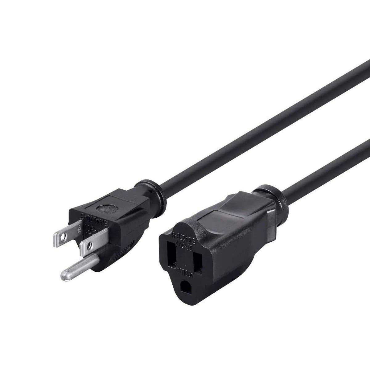 Monoprice 3 Prong Extension Cord   1 Feet   Black (10 Pack) Nema 5 15P To Nema 5 15R, 16Awg, 13A