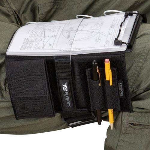 FLYBOYS Reversible Kneeboard for Pilots - Black - Clipboard, Tablet & Pen Holder - Left & Right-Handed - Ideal for Checklists & Flight Gear