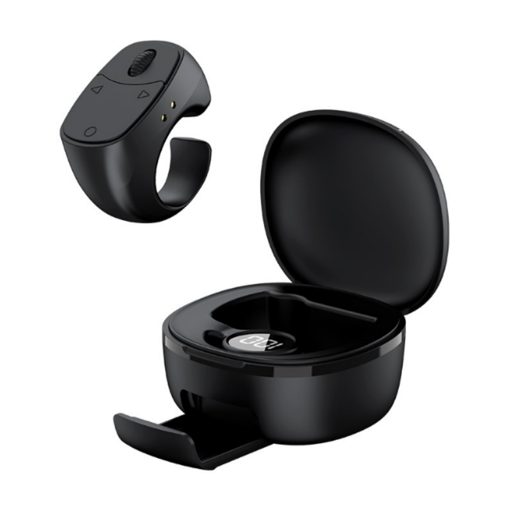 TikTok Scrolling Ring,Bluetooth Remote Control Finger Ring Wearable Air Mouse with Charging Case,Fingertip Wireless Scroller Pag