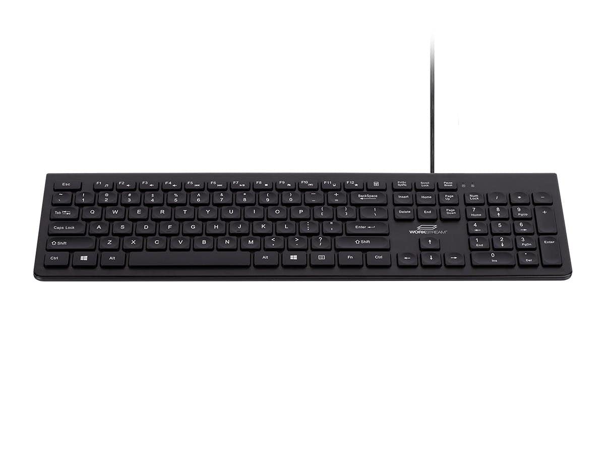 Workstream By Monoprice Low-Profile Spill-Resistant Silent Keyboard - Membrane_