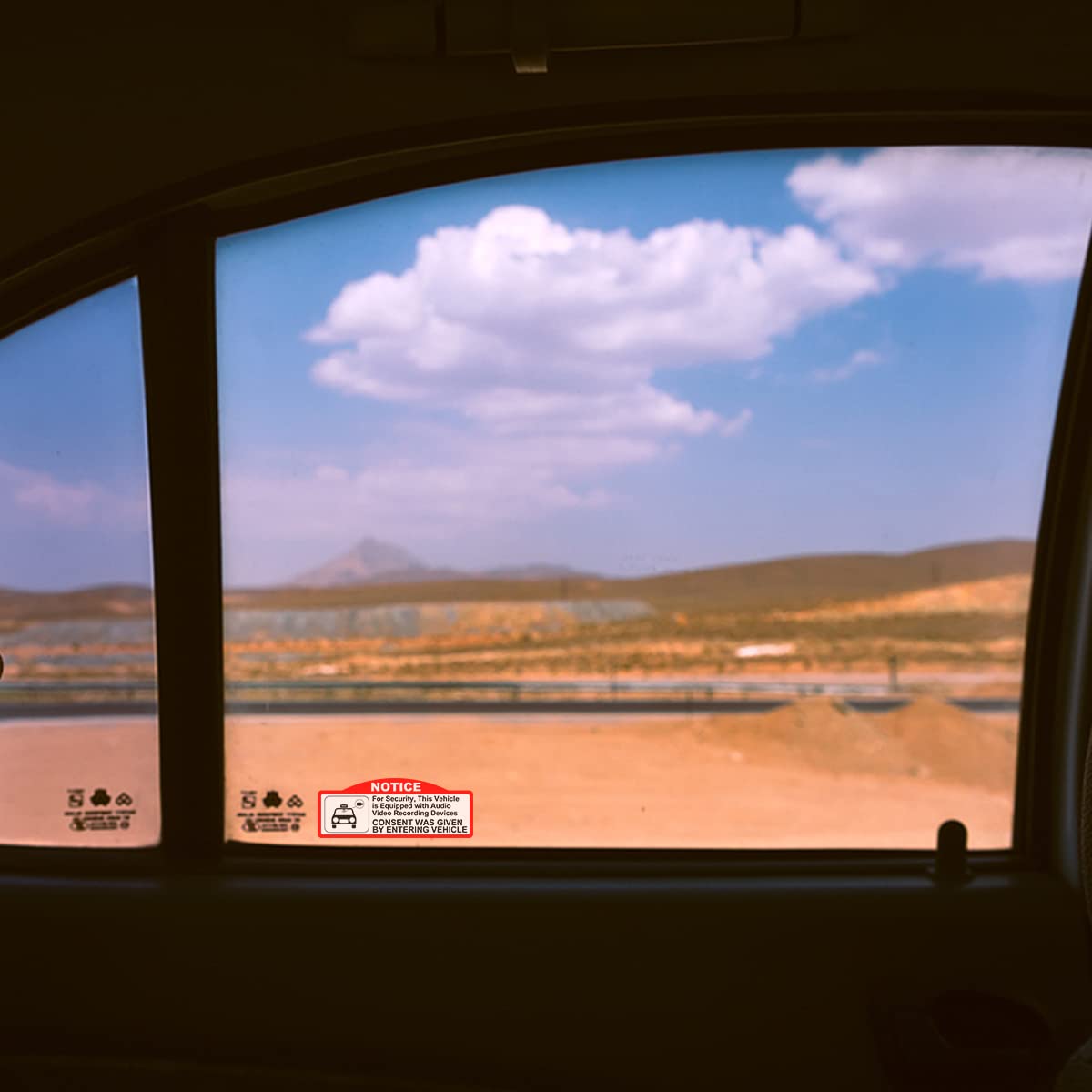 Keanboll 4 Pcs Car Video Recorder Stickers,Camera Audio Video Recording Window Cars Stickers,(9 X 3.5 Cm/W X H) Double Sided Vin