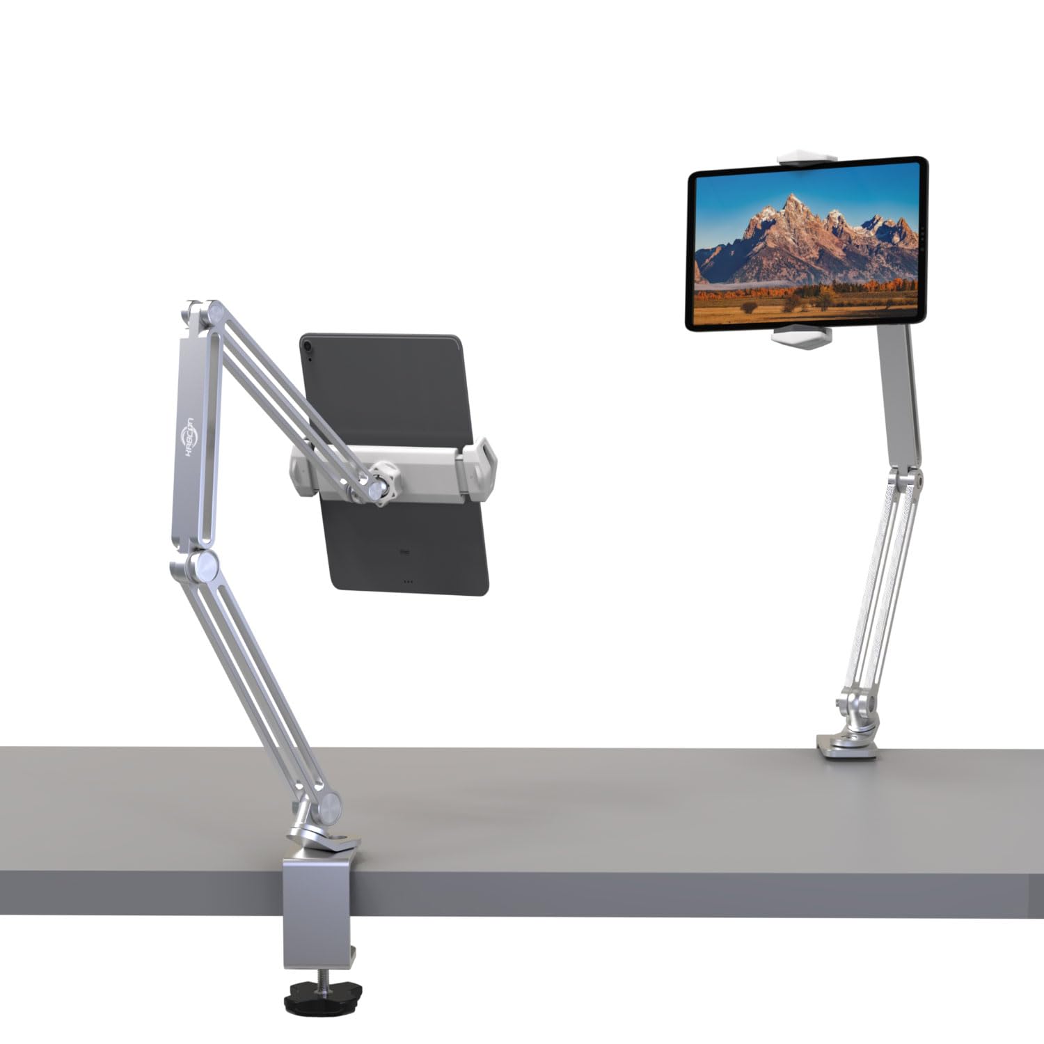 Kabcon Tablet Stand,Tablet Holder Mount With Grip Extended Long Arm,Tablet Bed Desk Mount Compatible With Ipad Pro Mini Air,Galaxy Tabs,Microsoft Surface Pro Go,Kindle Fire,4 13''Cell Phones & Tablets