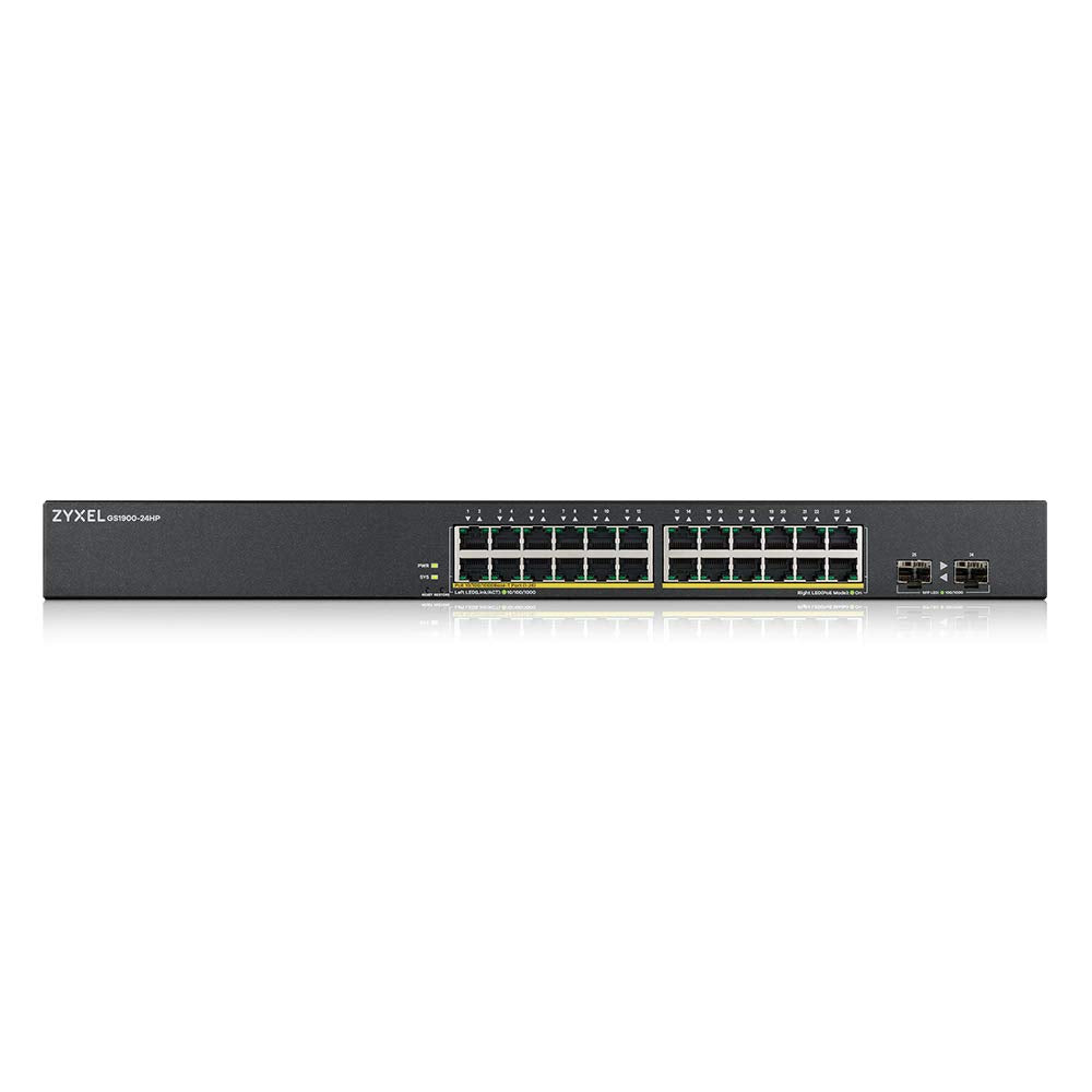 Zyxel 24-Port Poe Gigabit Switch | Smart-Managed | 24X Poe+ @170W | 2X Sfp | Rackmount [Gs1900-24Hpv2]