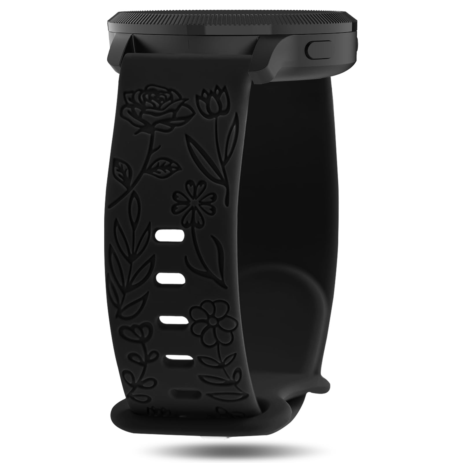 Strisinho Floral Engraved Bands Compatible With Garmin Vivoactive 4 / Venu 3 / Venu 2 45Mm, 22Mm Soft Silicone Flower Pattern Sp