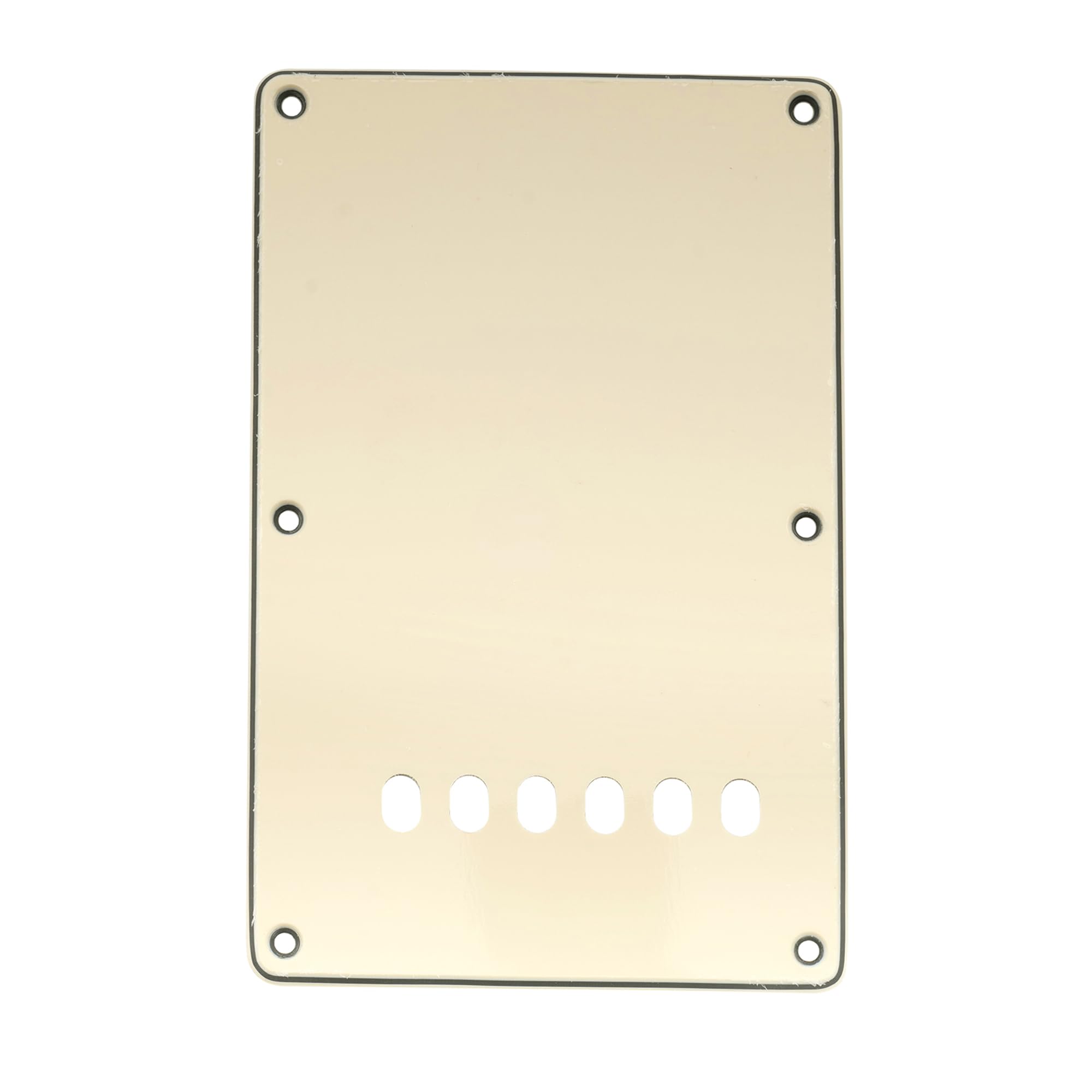 Musiclily 6 Hole Guitar Back Plate Tremolo Cavity Cover Backplate for China Made Squier Guitar Parts,3Ply Cream