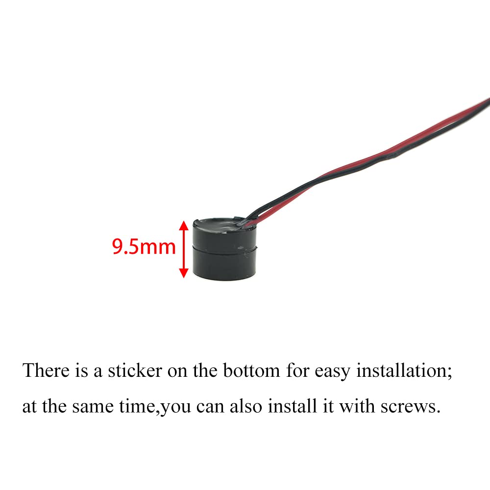 Hahiyo Ymd 12095 Electronic Buzzer Alarm 5V Dc 12X9.5Mm Beep Continuous Sounder Active High Plenty Loud Tone Piezo Siren Securit