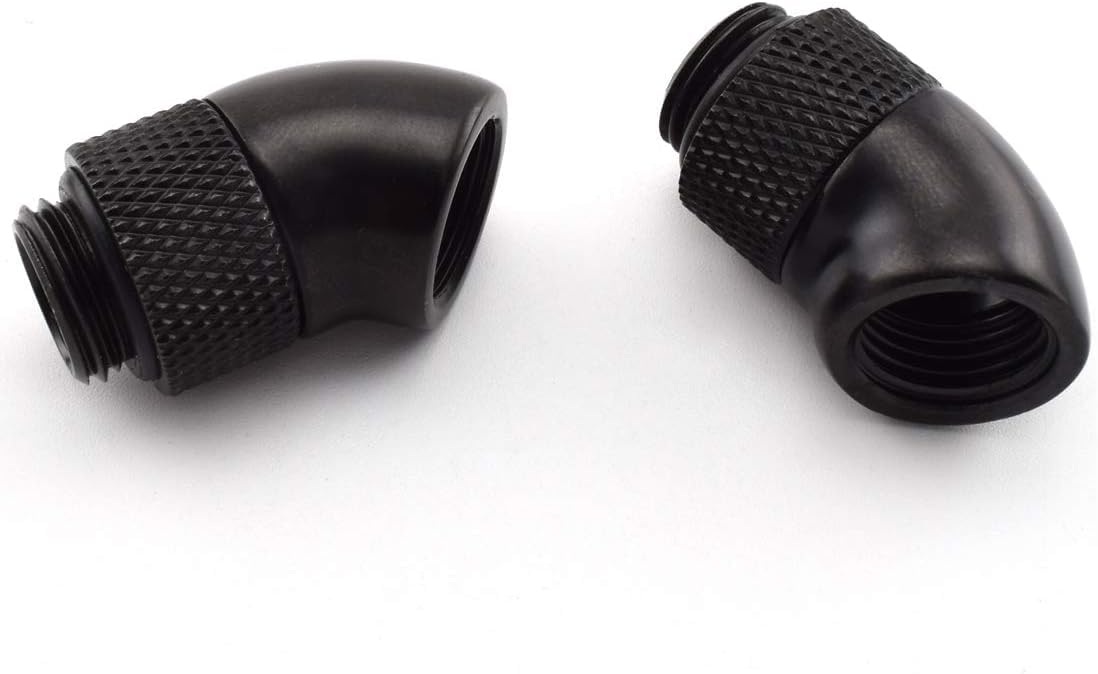 Dracaena 6 Pack G1/4'' Thread Male To Female Extender Fitting, 45 Rotary Fitting Adapter Connector For Computer Water Cooling Sy