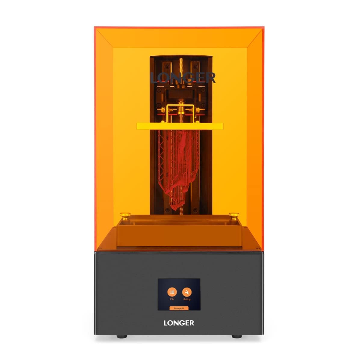 3D Printer Resin 3D Printer Orange 4K 3D Printer Photo Polymerization 3D Printer Monochrome 5.5 Inch 4K Display Parallel Led Lig
