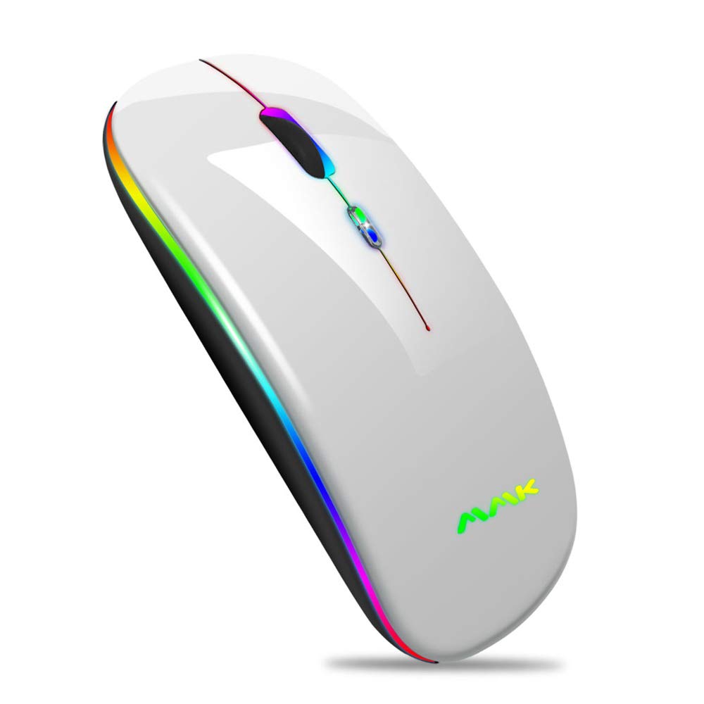 Wireless Bluetooth Mouse, Rechargeable Usb Optical Mouse, Led Slim Dual Mode(Bluetooth 5.0 And 2.4G) Wireless Mouse For Laptop, 