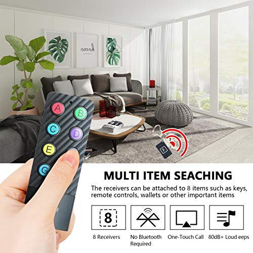 Upgraded Key Finder With Extra Backup Rf Transmitter And Lanyards, Simjar Wireless Rf Item Locator Tracker Support Remote Control With Loud Beep   Pet/Wallet/Phone/Glasses Tracker