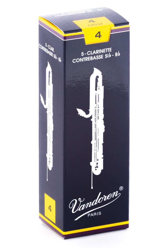 Vandoren Cr154 Contrabass Clarinet Traditional Reeds Strength 4; Box Of 5