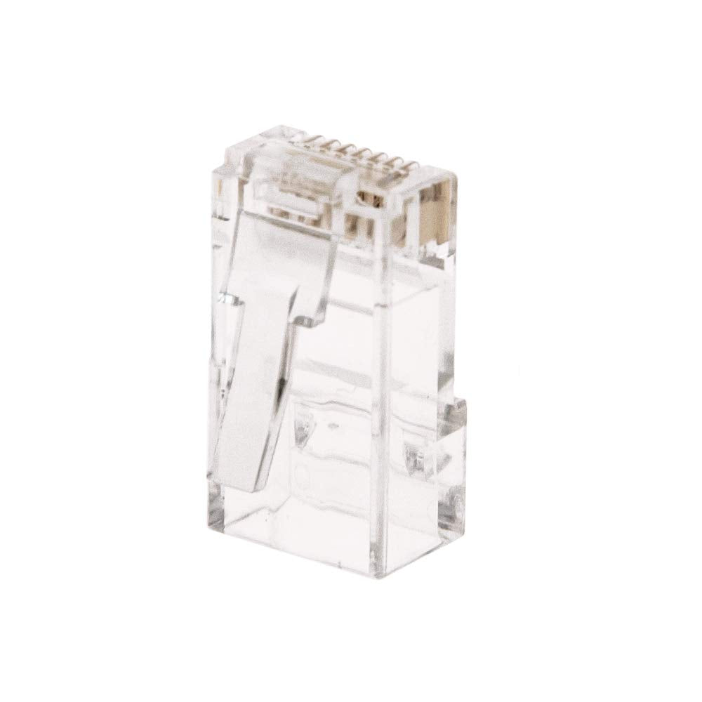 Cat6A Rj45 Crimp Connectors For Stranded Cable With Wire Insert Guide And Spacer Bar (50 Connectors/Bag)